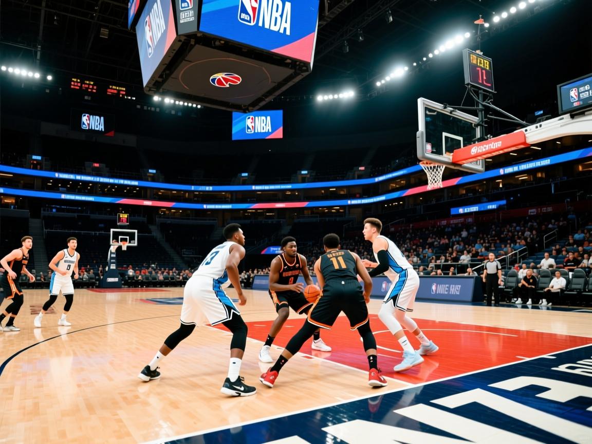 波澜壮阔球场上，球员们全神贯注拼搏决胜负